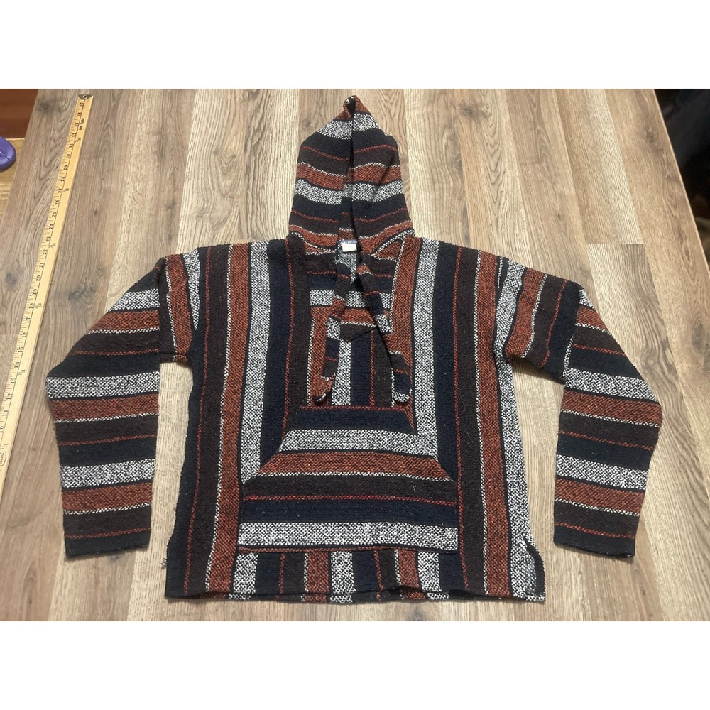 Earthbound Trading Co. Baja Hoodie, Men's Small, Red Black Grey, Pullover